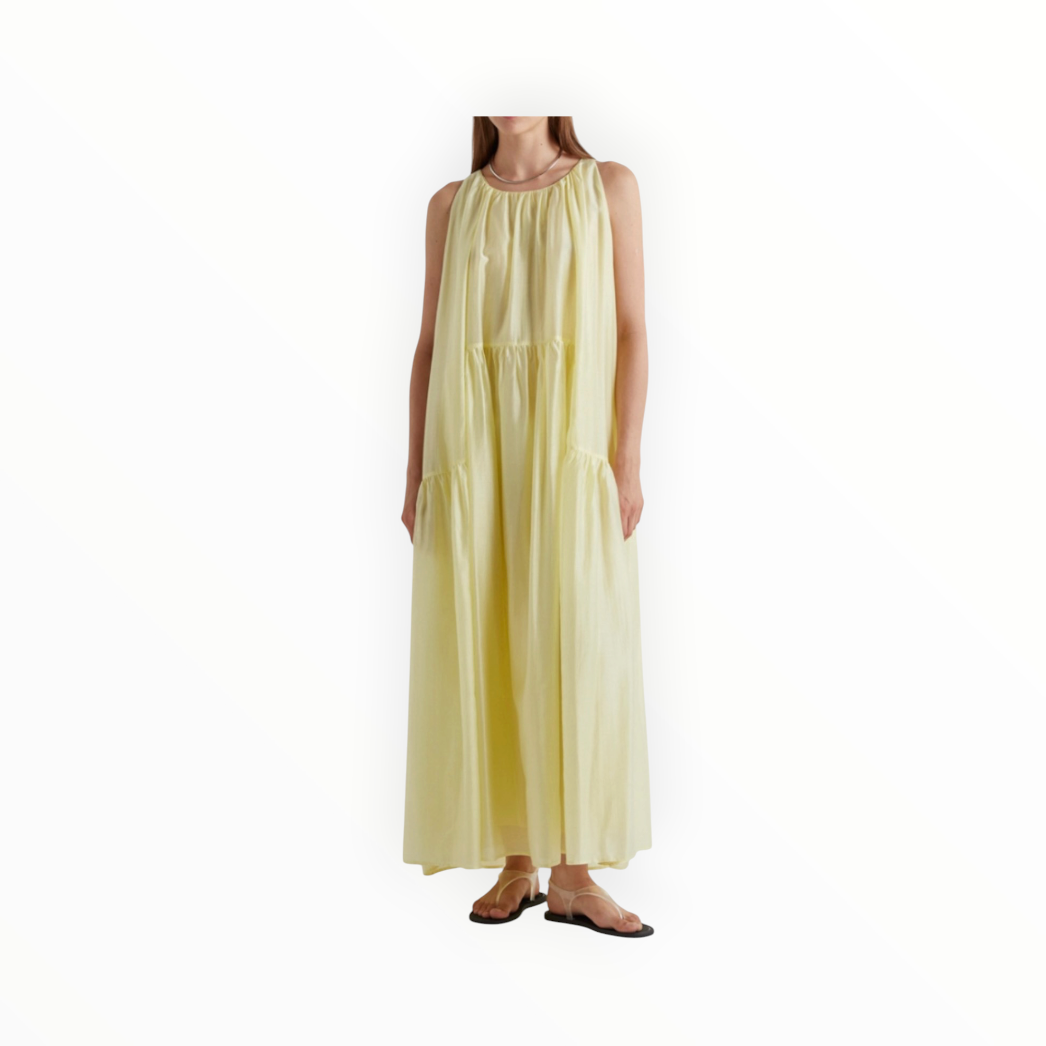 MEIMEIJ Sleeveless Tiered Dress - Sunny Lime