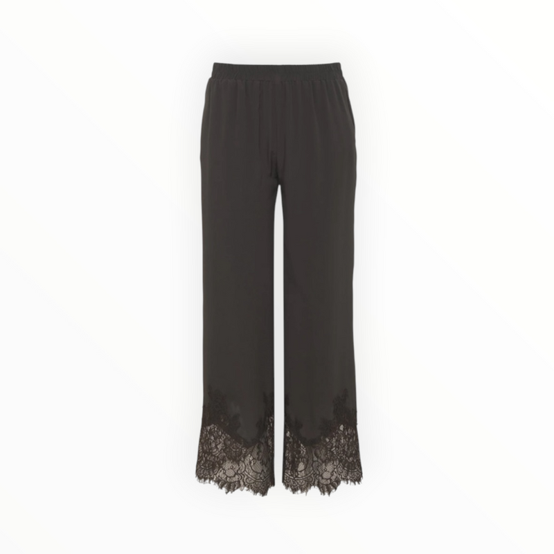 Gold Hawk Claudette Lace Silk Pants - Dark Grey