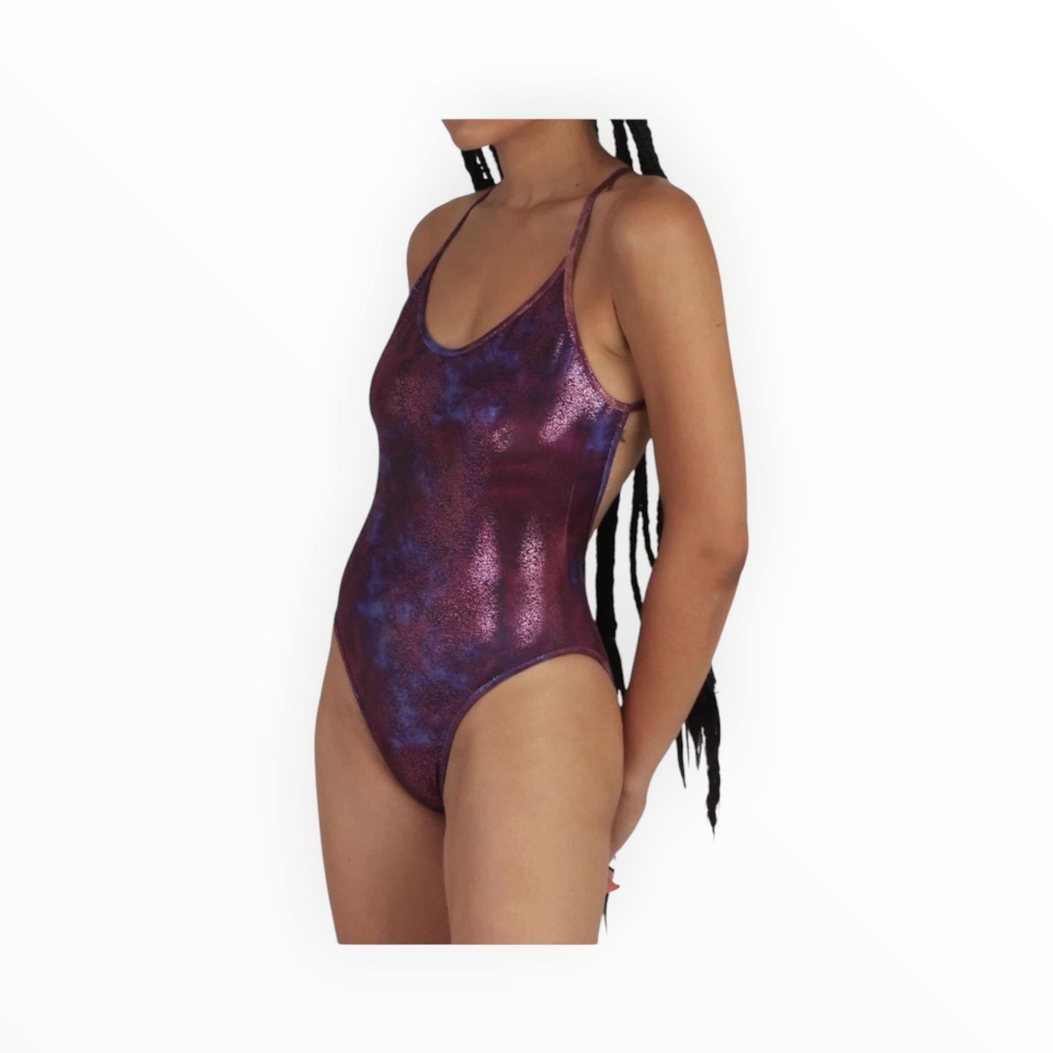 Sharay Iridescent Olympic Swimsuit - Bordeaux