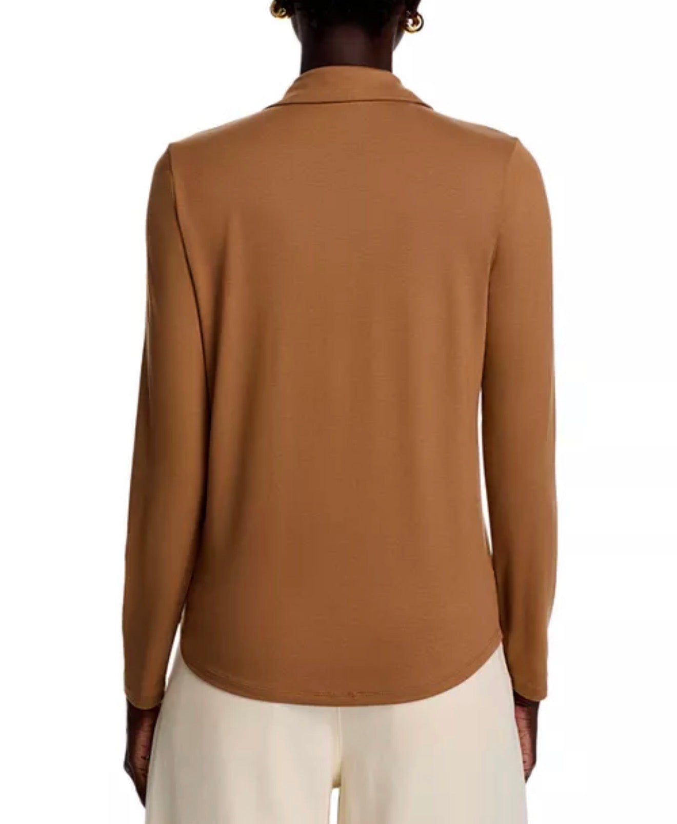 Majestic Filatures Soft Touch Long Sleeve Pocket Shirt - Camel