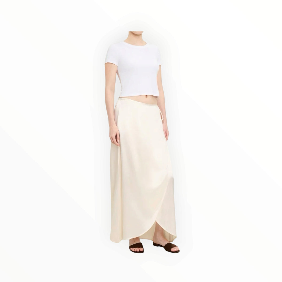 Michael Stars Diane Wrap Midi Skirt - Chalk