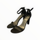 Stuart Weitzman Croc Embossed Walkaway Heel - Black