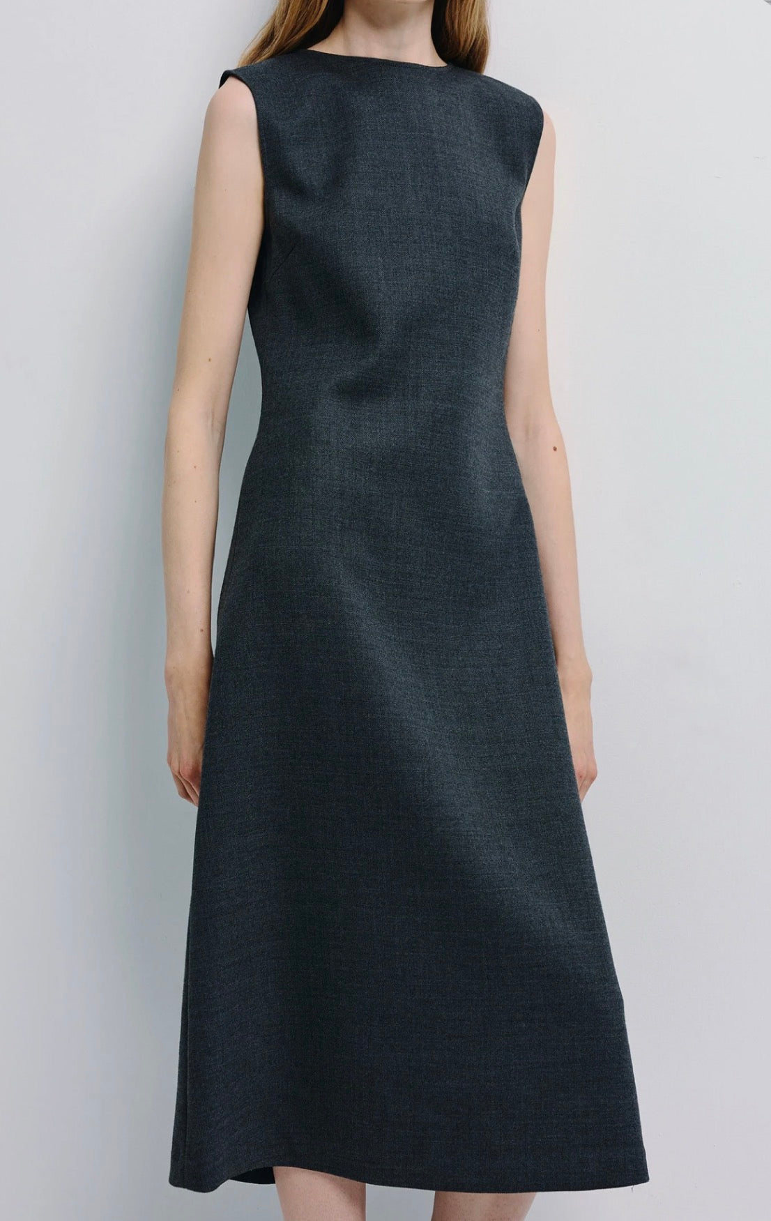 Rue Sophie Roze A-line Midi Dress - Charcoal Grey