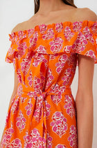 Pink City Prints Tangerine Buta Tallulah Dress