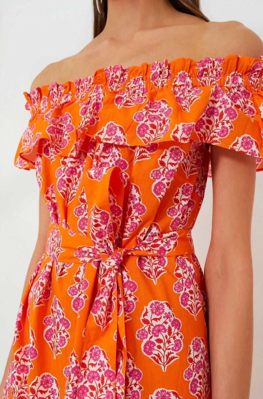 Pink City Prints Tangerine Buta Tallulah Dress