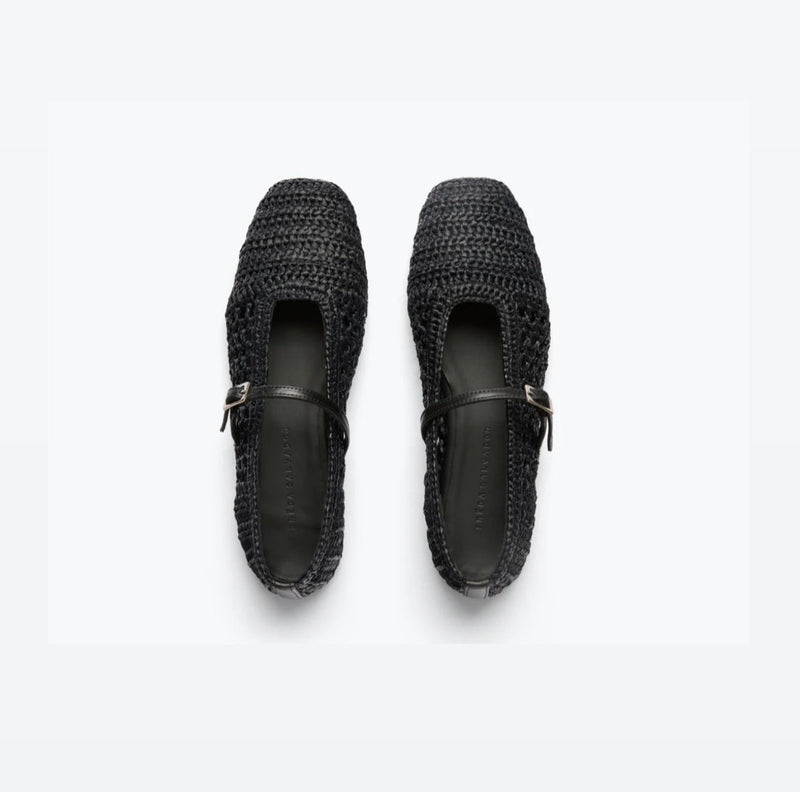 Frēda Salvador Jules Mary Jane - Black Raffia