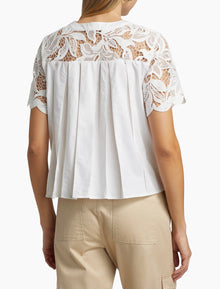 Derek Lam 10 Crosby Samaria Lace Top - Soft White