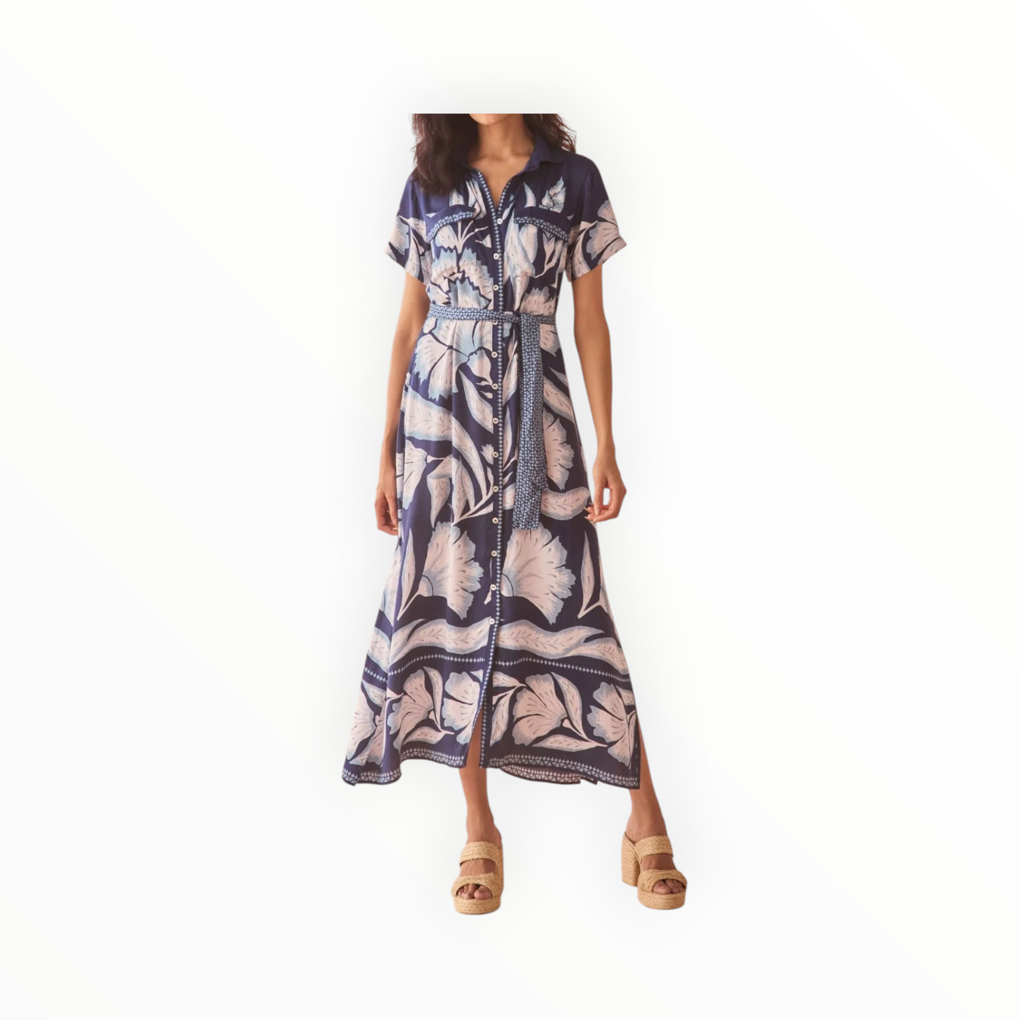 Omika Amira Shirt Dress - Adelaide Mariner