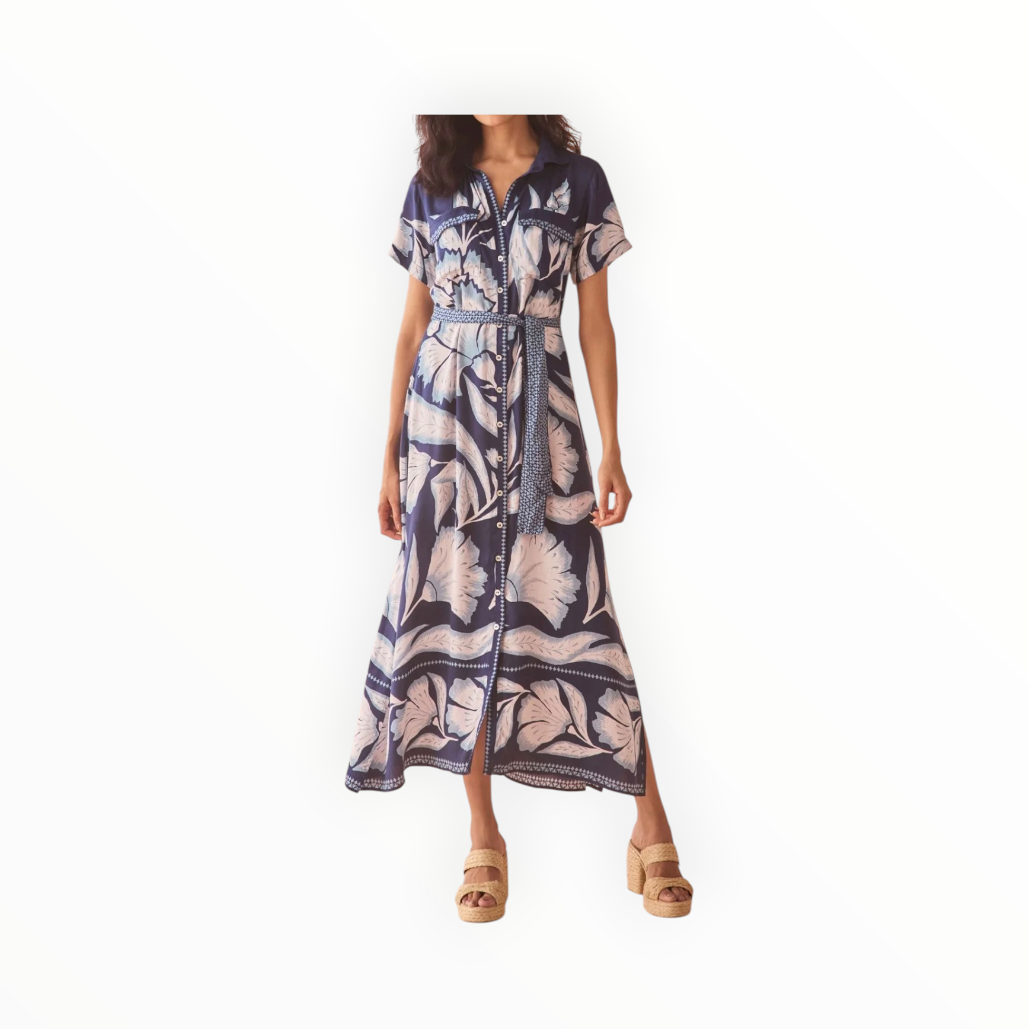 Omika Amira Shirt Dress - Adelaide Mariner