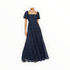 THEIA Dominique Puff Sleeve Gown - Odessey Grey