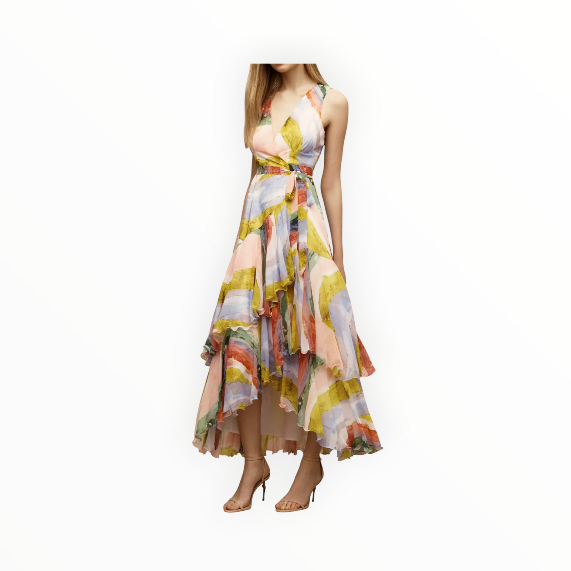 Hutch Trinity Dress - Multi Cascade Brushstrokes