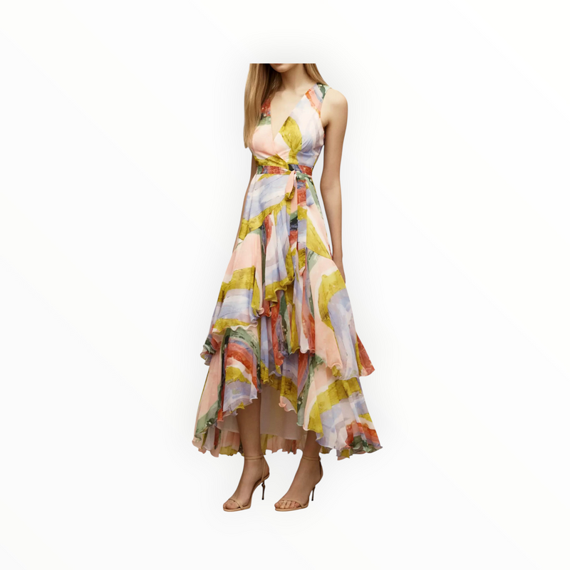 Hutch Trinity Dress - Multi Cascade Brushstrokes