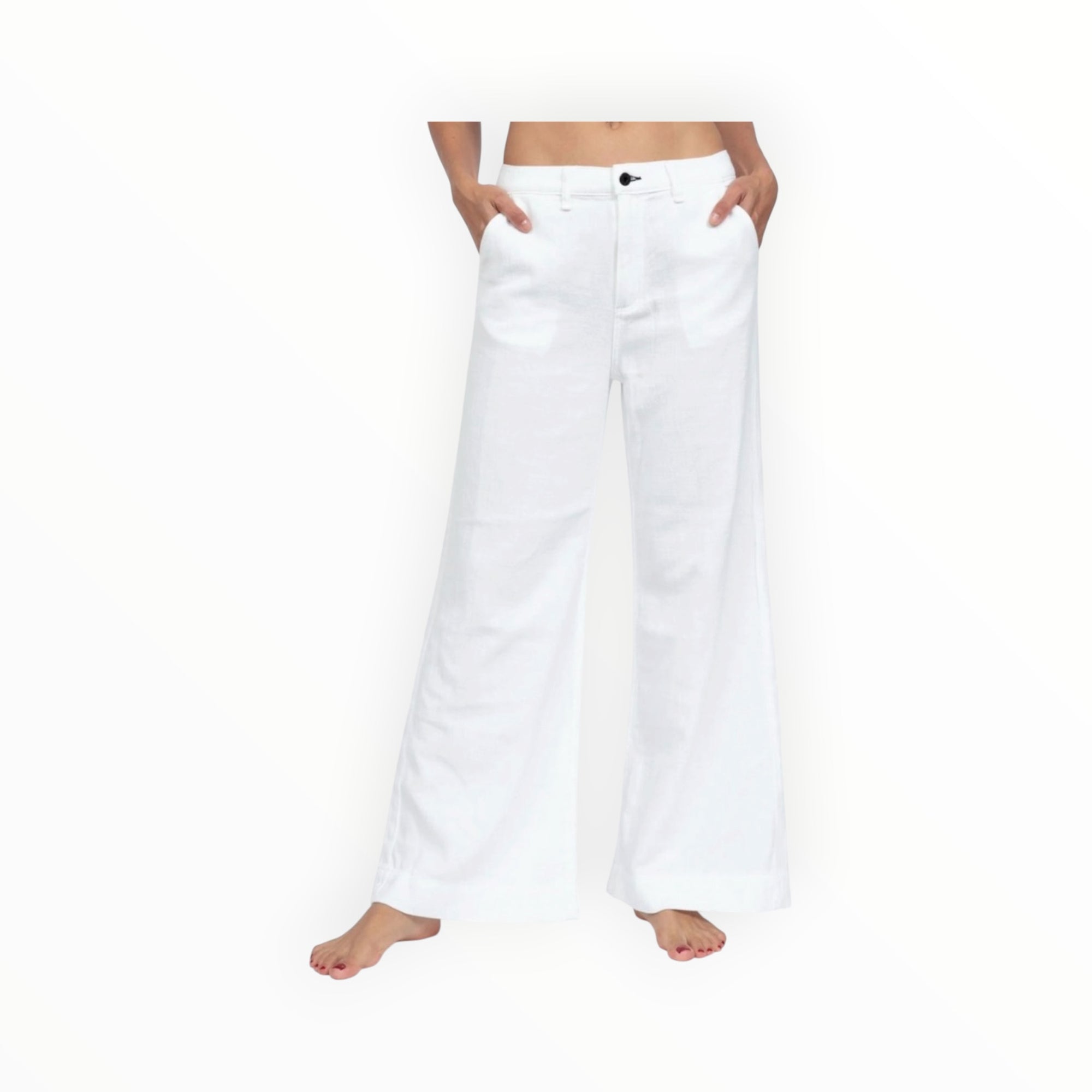 ASKK NY Cropped Brighton Twill Jeans - Ivory