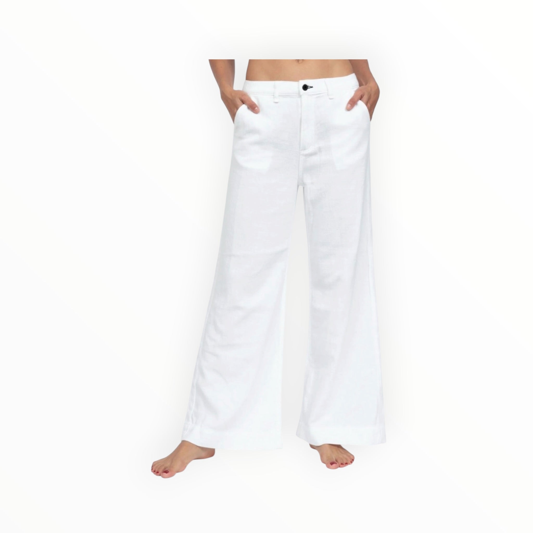 ASKK NY Cropped Brighton Twill Jeans - Ivory