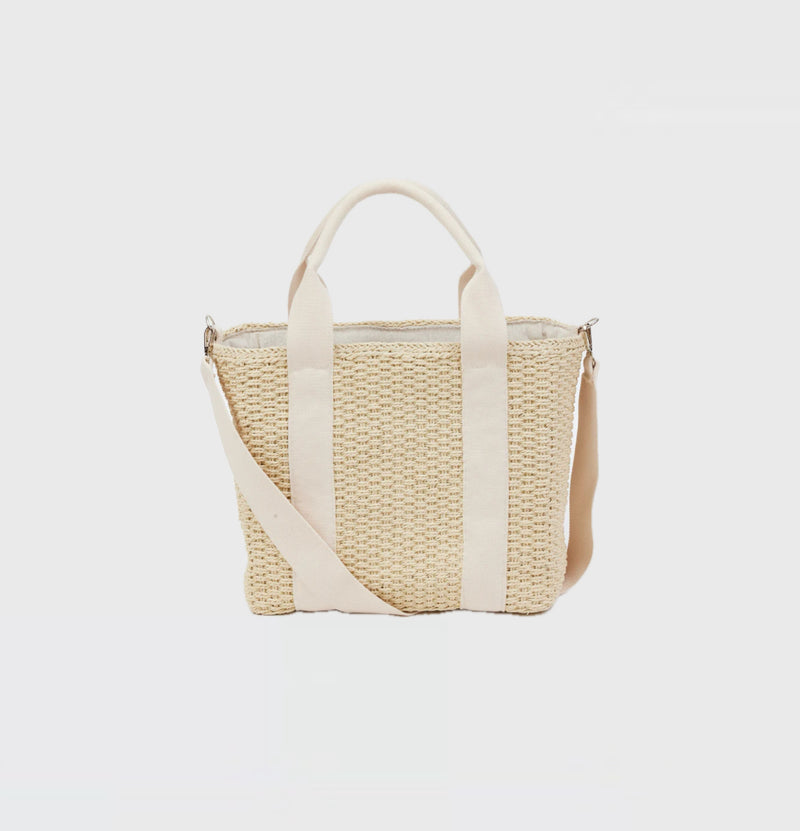 Hat Attack Modern Straw Cooler Tote - Natural