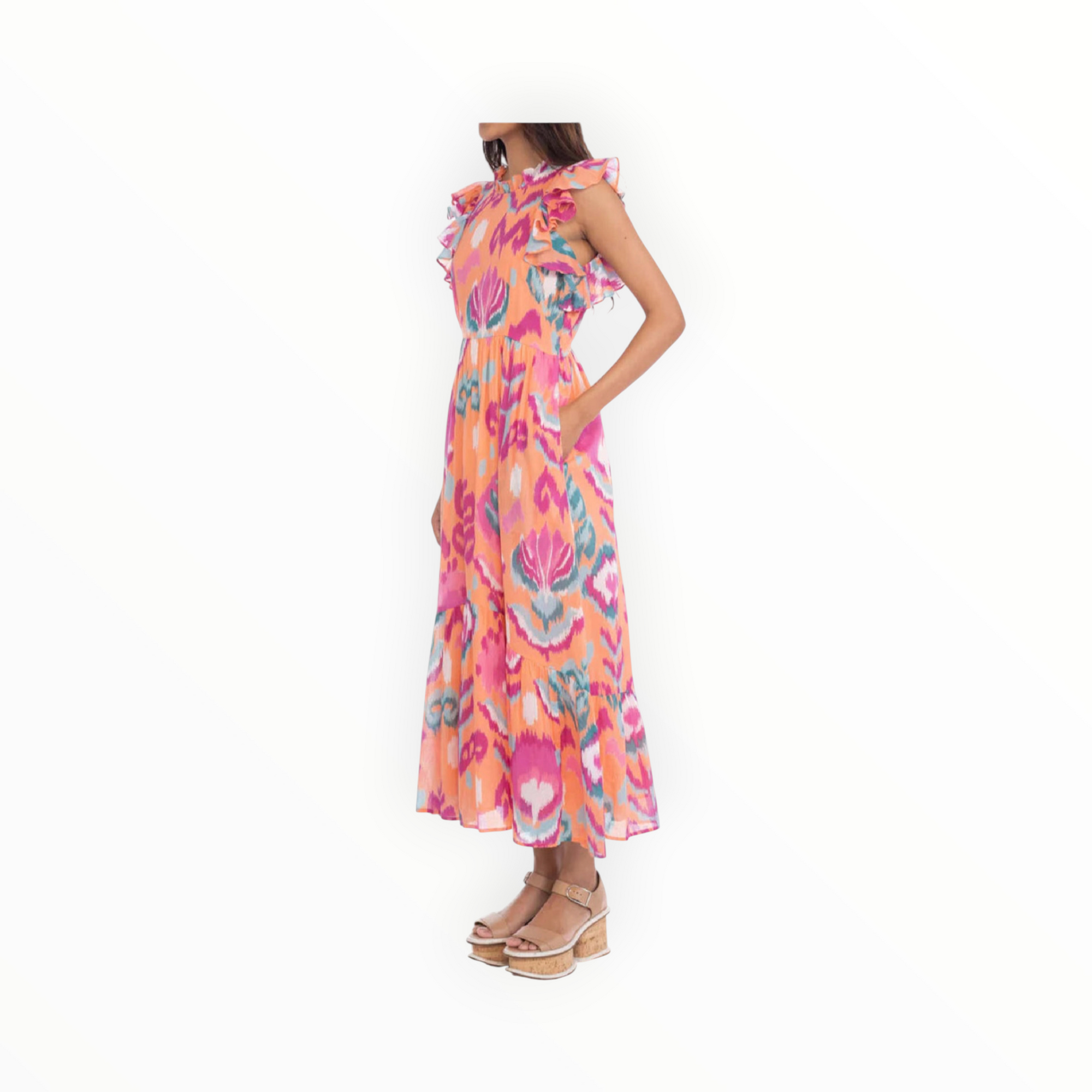 Banjanan Hannah Dress - Ikat Floral Spice