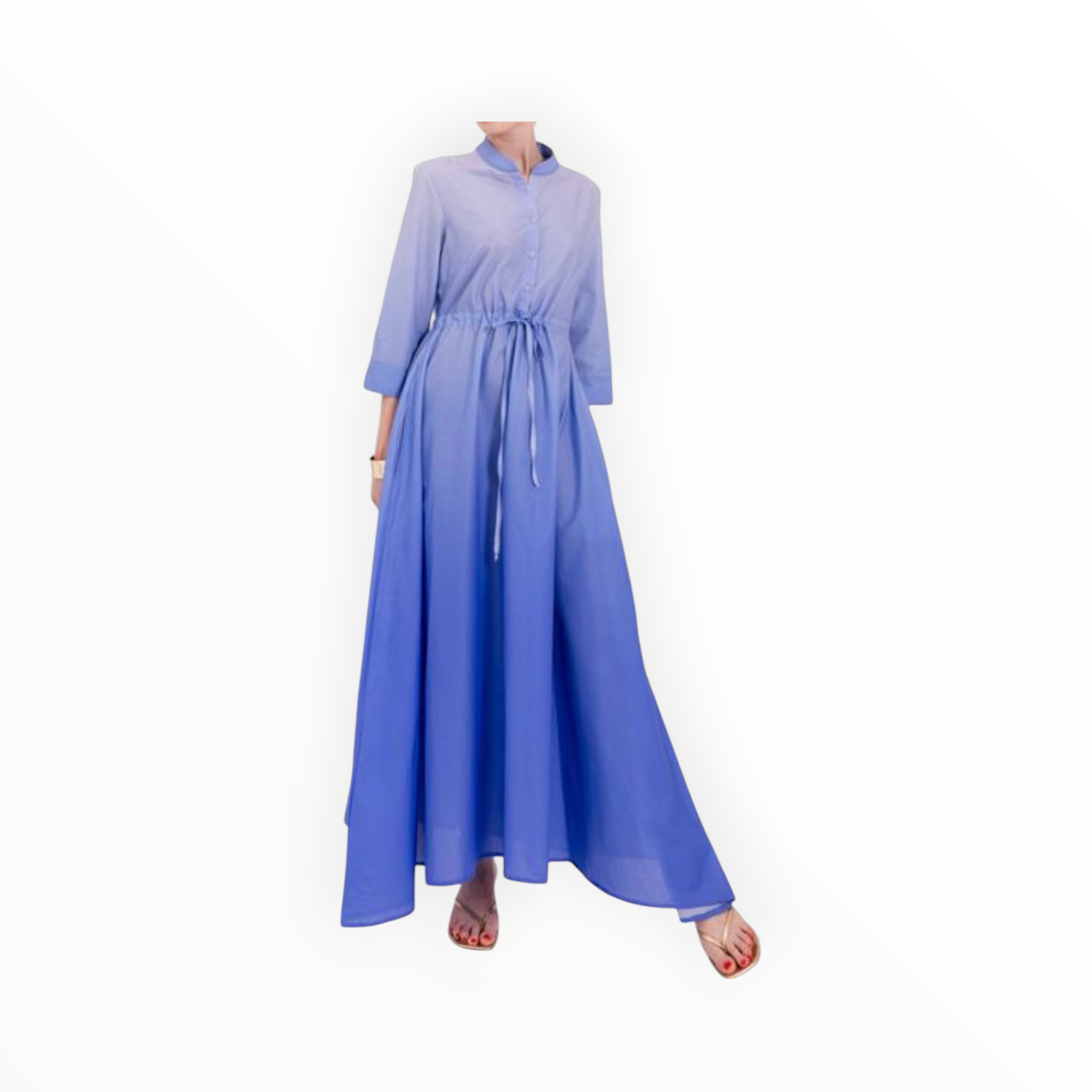 Lavi by Majolavi Dip Dye Tie Waist Maxi Dress - Blue