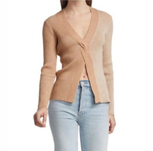 Naadam Ribbed Reversible Twist Front Top - Oatmeal Combo