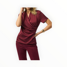 Joseph Ribkoff Satin Silky Knit Top - Merlot