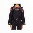 Sea New York Rosaline Embroidery Long Sleeve Top - Black