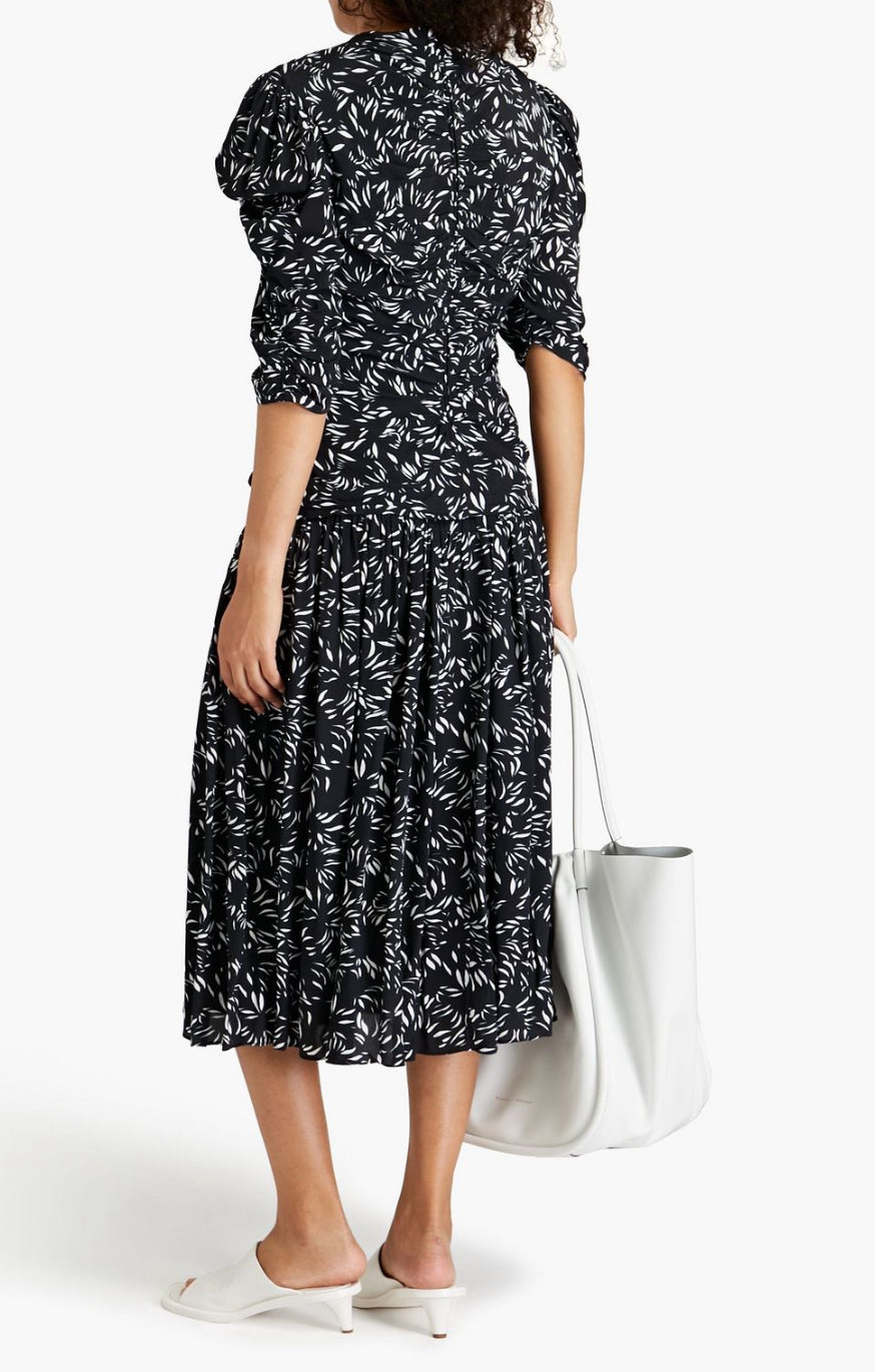 Proenza Schouler Printed Crepe De Chine Dress - Black/White
