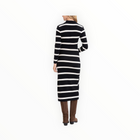 Tanya Taylor Ellicot Dress - Black/Chalk Stripe