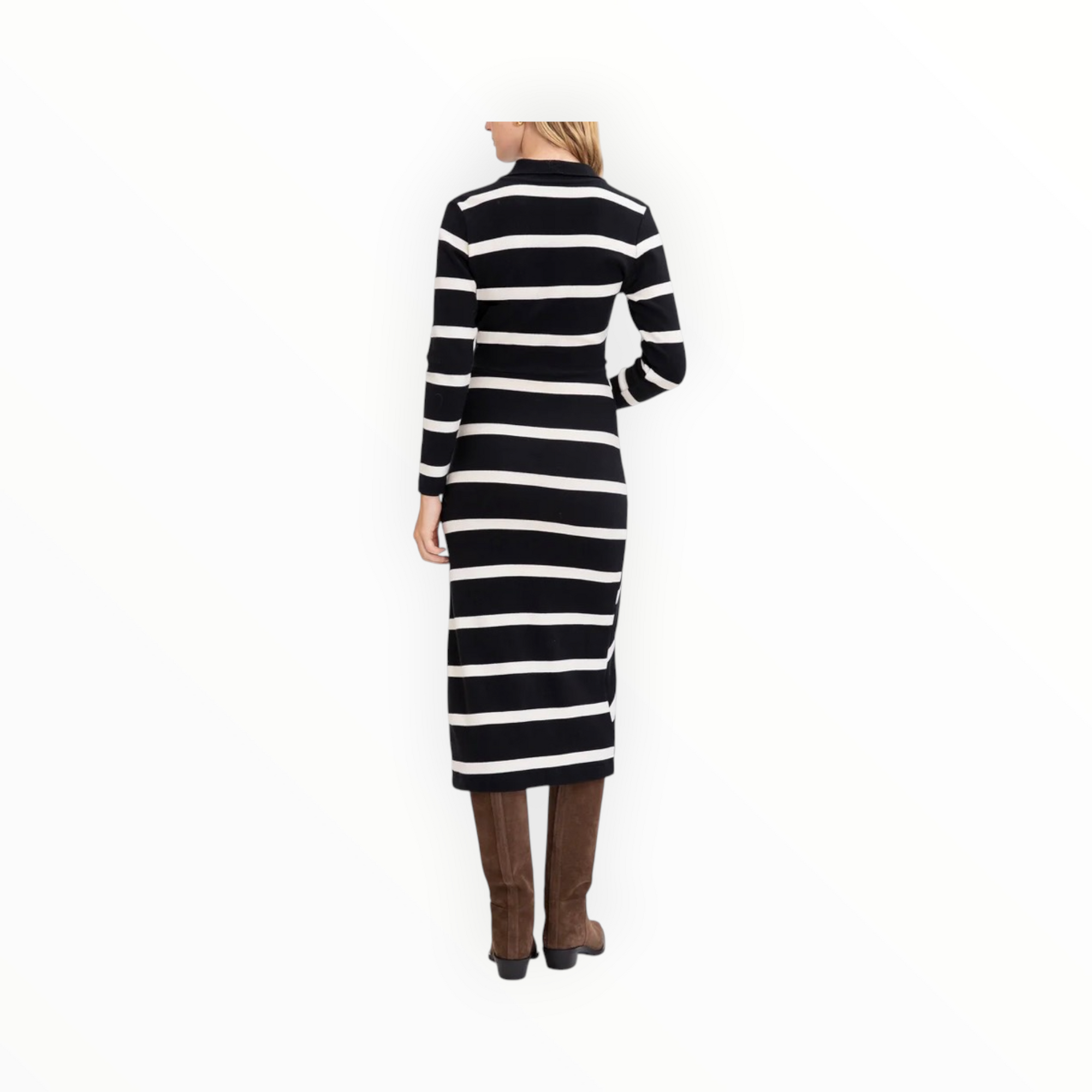 Tanya Taylor Ellicot Dress - Black/Chalk Stripe