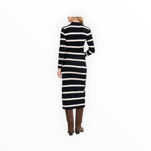 Tanya Taylor Ellicot Dress - Black/Chalk Stripe
