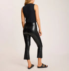 Commando Faux Leather Crop Flare - Black