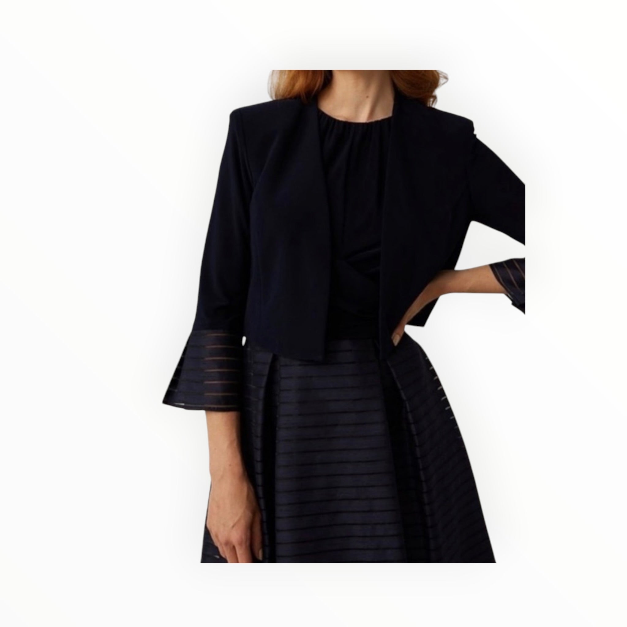 Joseph Ribkoff Striped Bolero - Navy