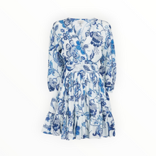 Evarae Arria Floral Mini Dress - Blue/White