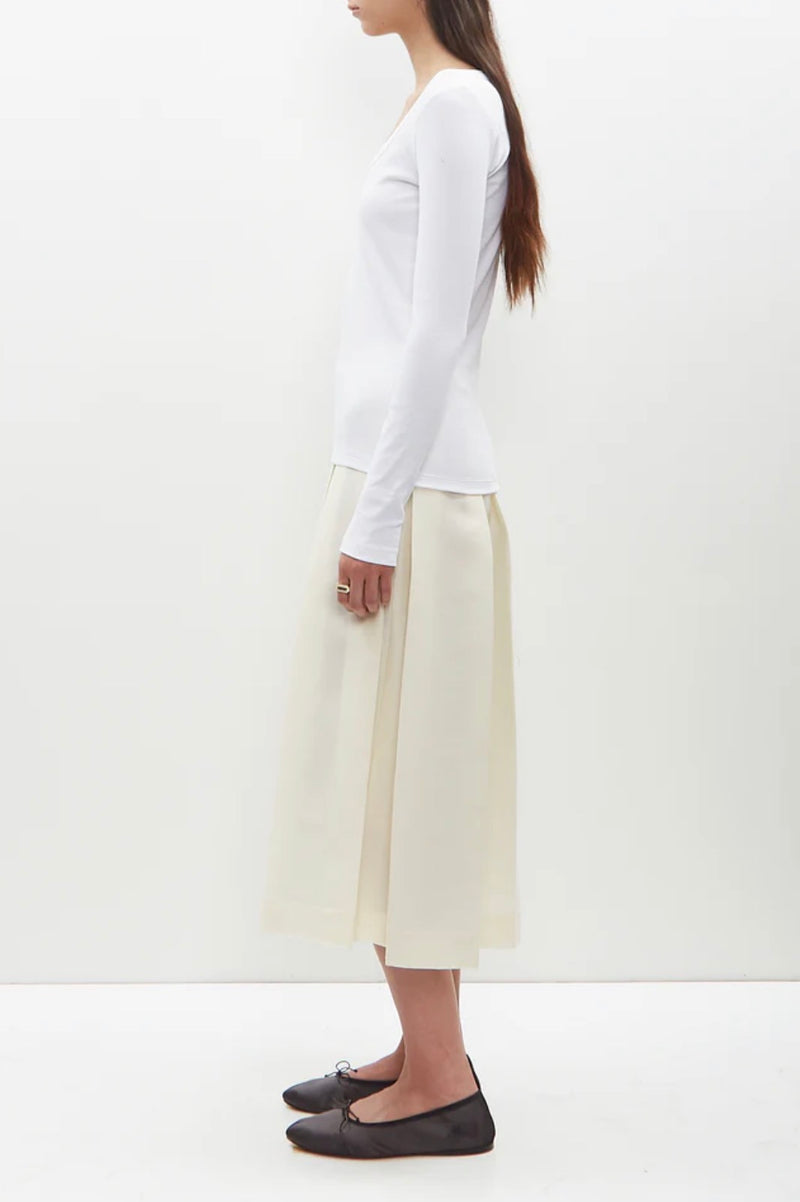 TOTÊME Wool Silk Twinflower Skirt - Macadamia
