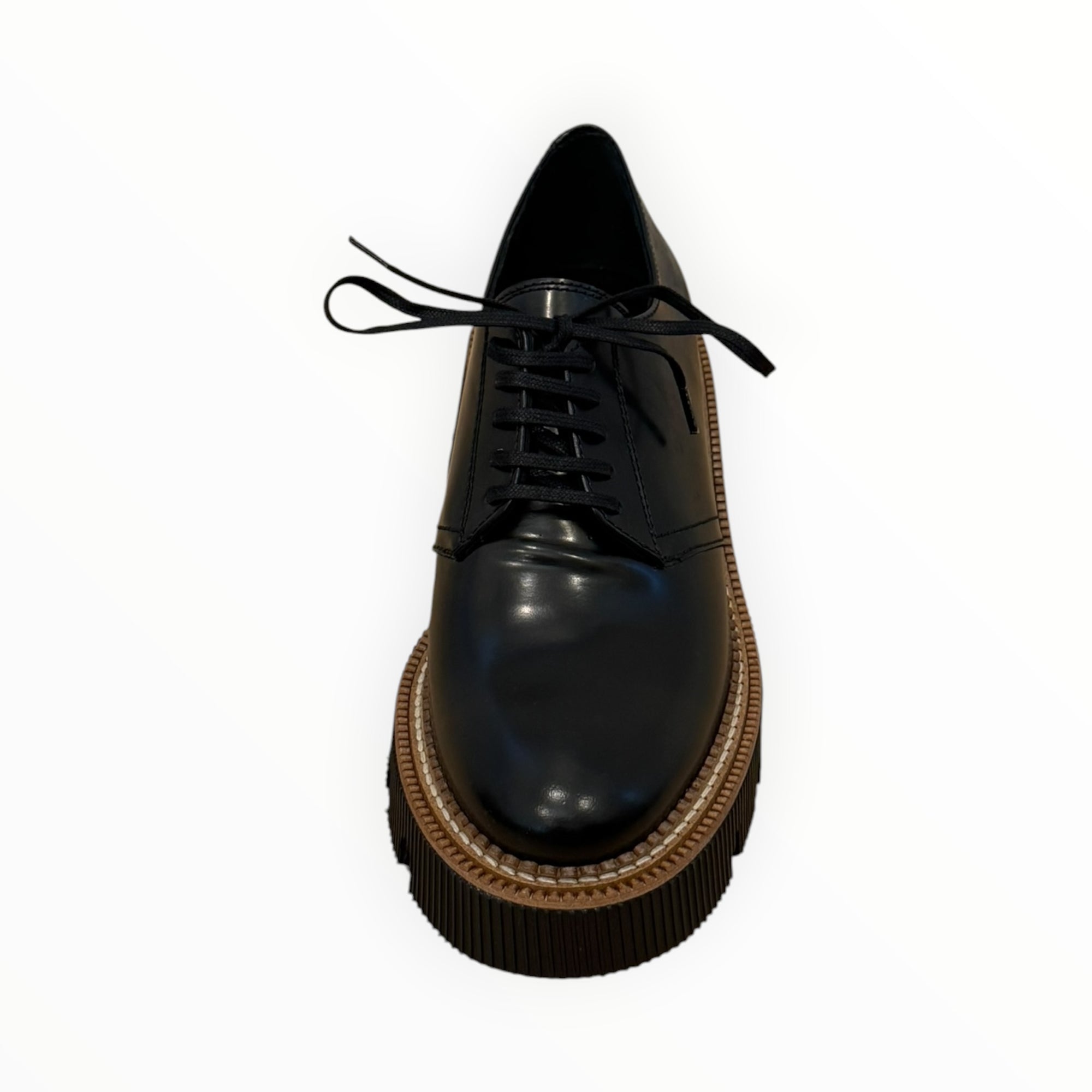 Frēda Salvador Bobbie Lug Sole Derby - Black Spazzolato