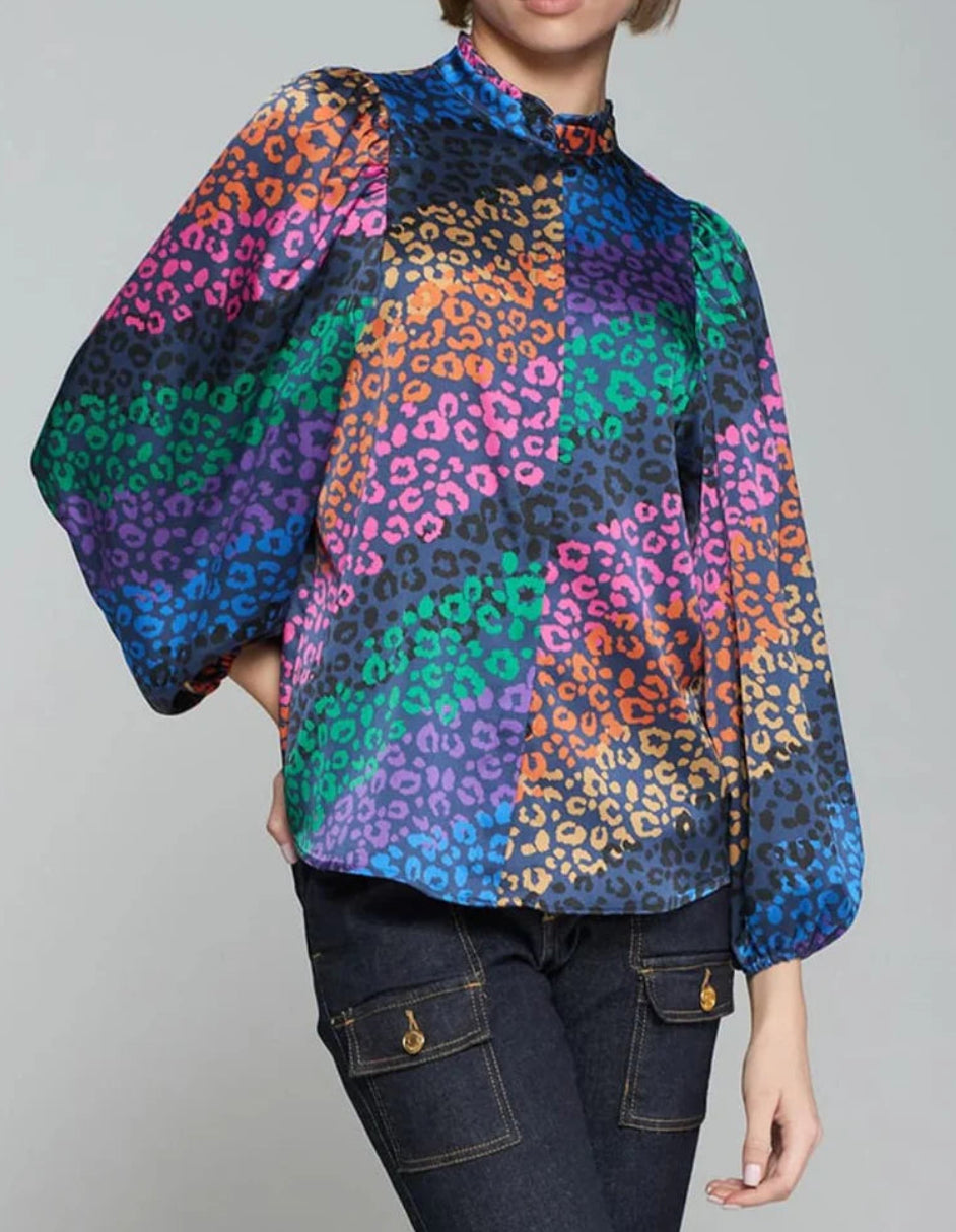 Vilagallo Tatiana Blouse - Leopard Multi