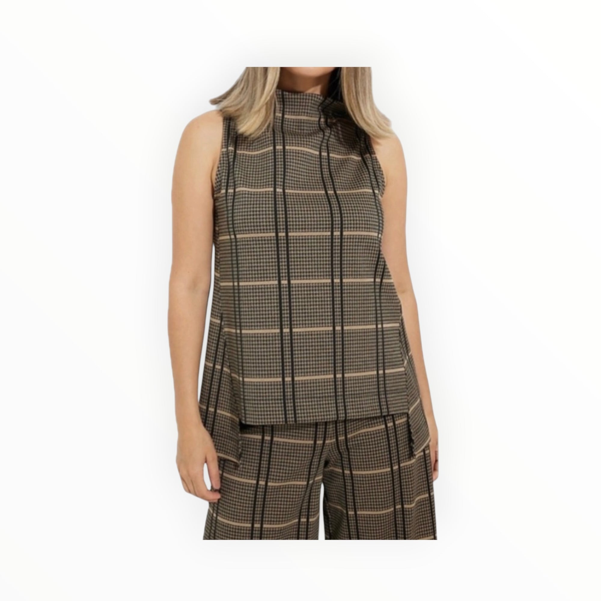 Joseph Ribkoff Sleeveless Plaid Top