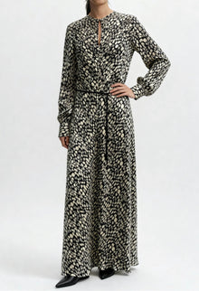 saint art Stefan Long Sleeve Dress - Black/White
