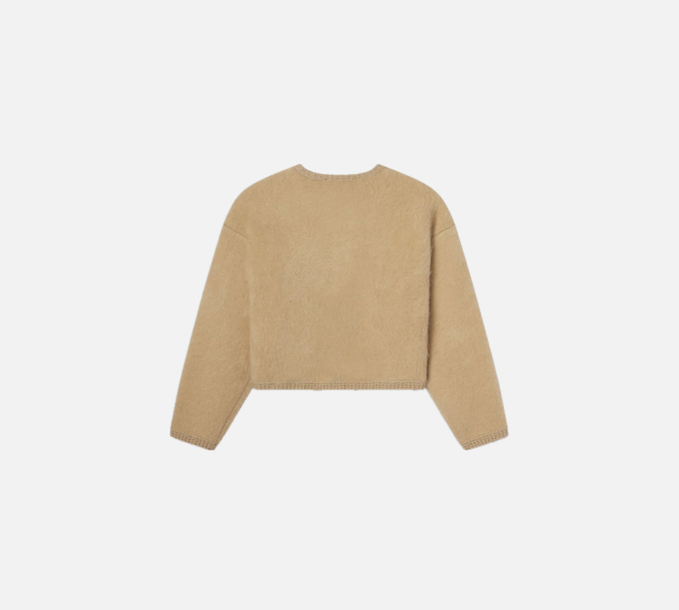 Frame Lofty Crochet Cardigan - Wheat