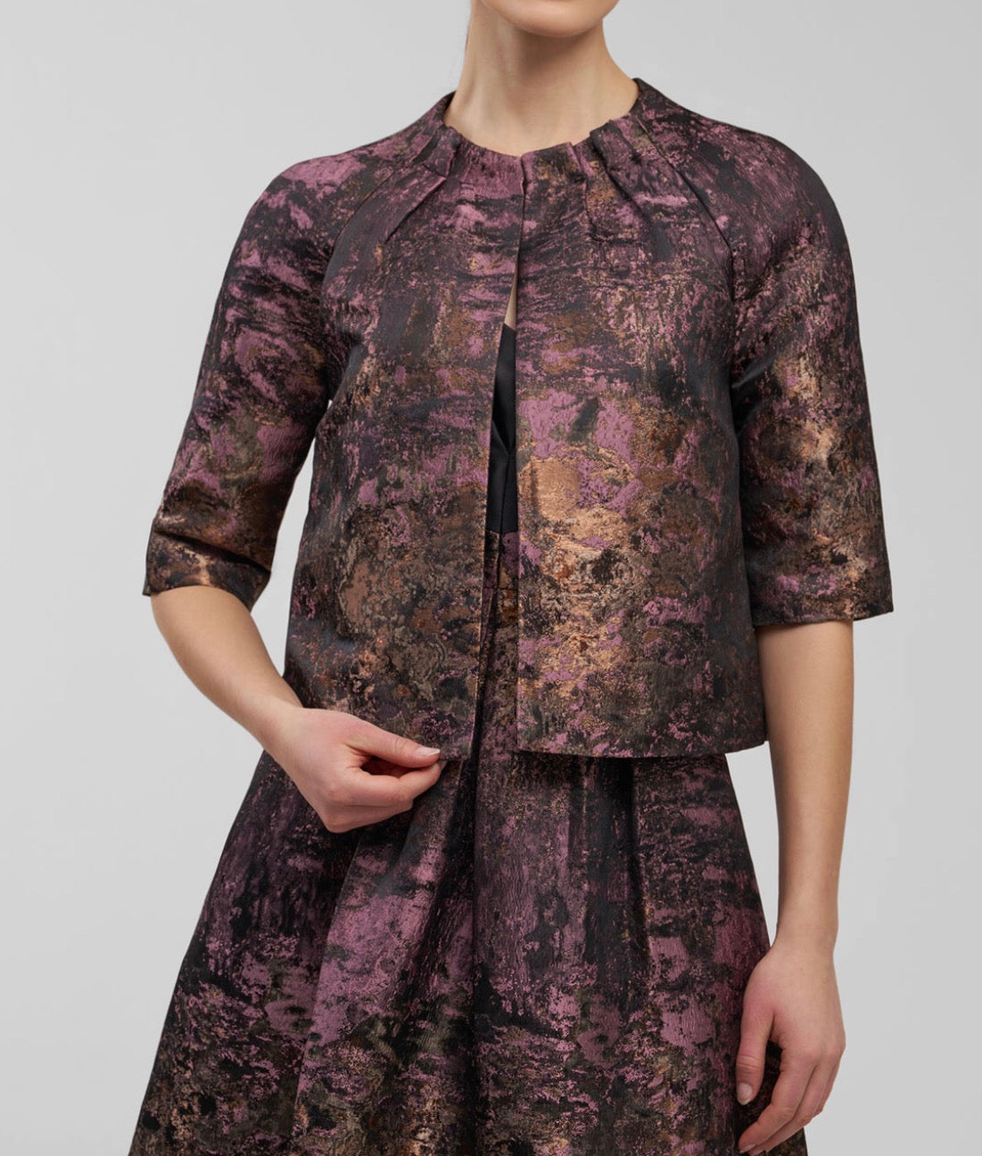 Kay Unger Matilda Evening Jacket - Carbon Multi