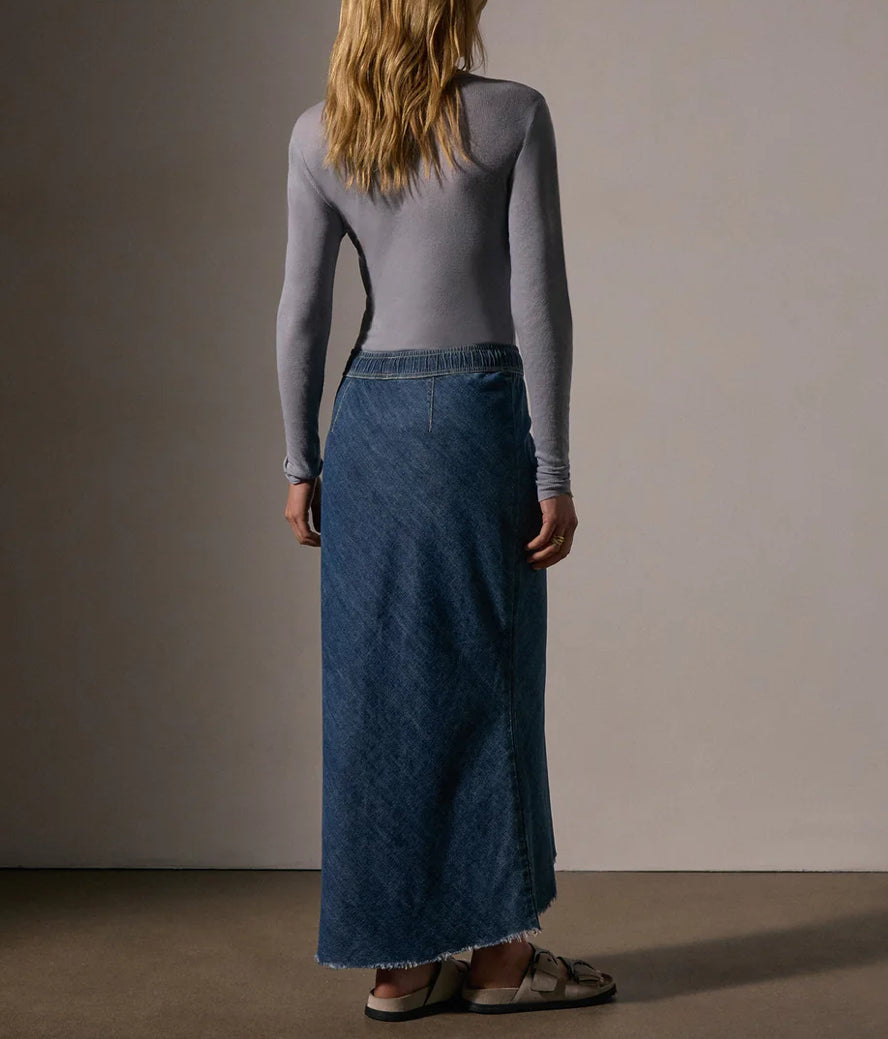 James Perse High Low Denim Skirt - Medium Wash