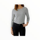 Oui Sumiko Shirt - Black/Off White