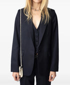 Zadig & Voltaire Valse Single Breasted Wool Blazer - Encre