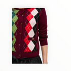 GANNI Argyle Print Cardigan - Tawny Port
