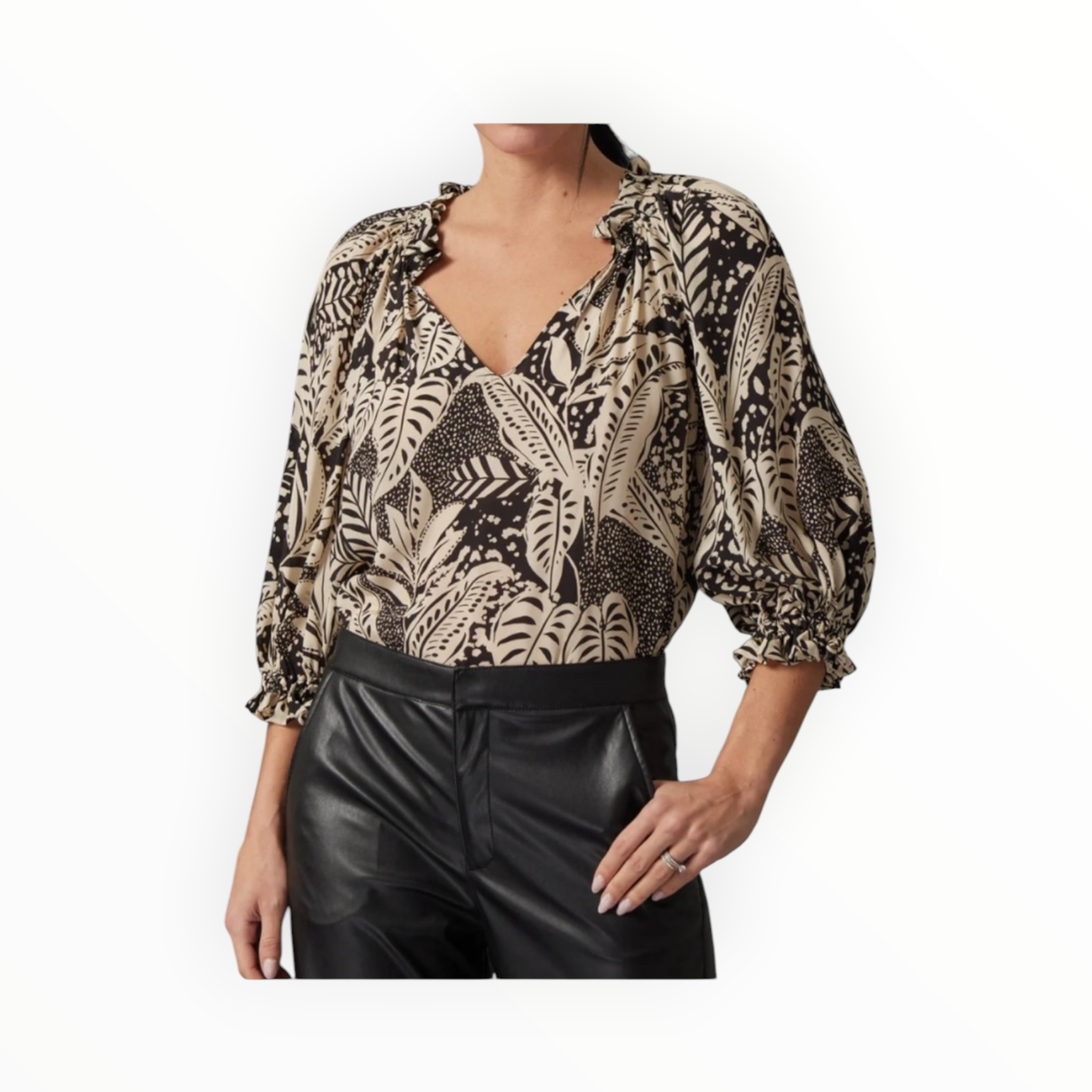 Gilner Farrar Ellie Blouse - Zebra Leaf