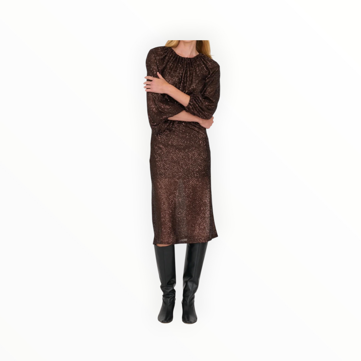 Secular Karolina Bias Skirt - Chocolate Sequins