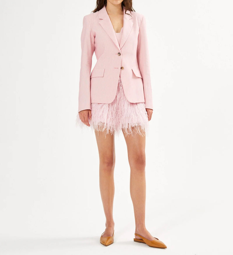 Rabens Saloner Roxana Plume Shorts - Powder Pink
