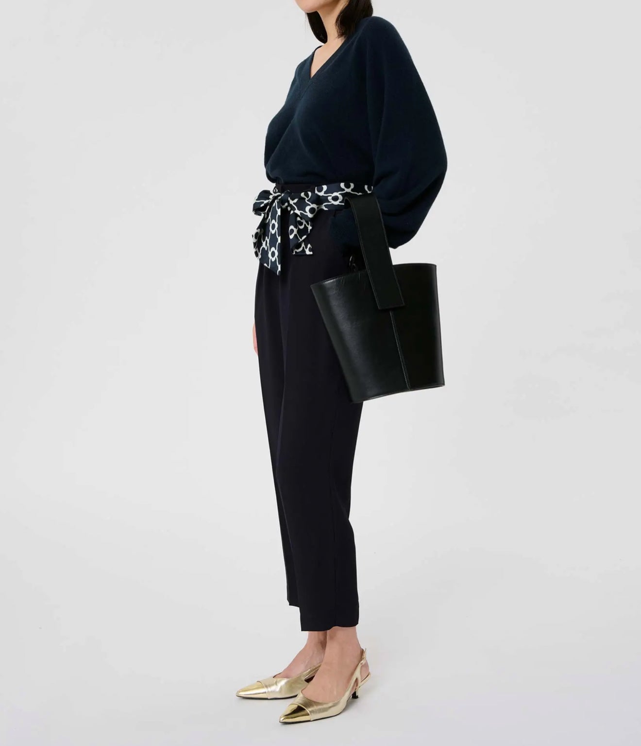 Tara Jarmon Paga Belted Pants - Midnight Blue