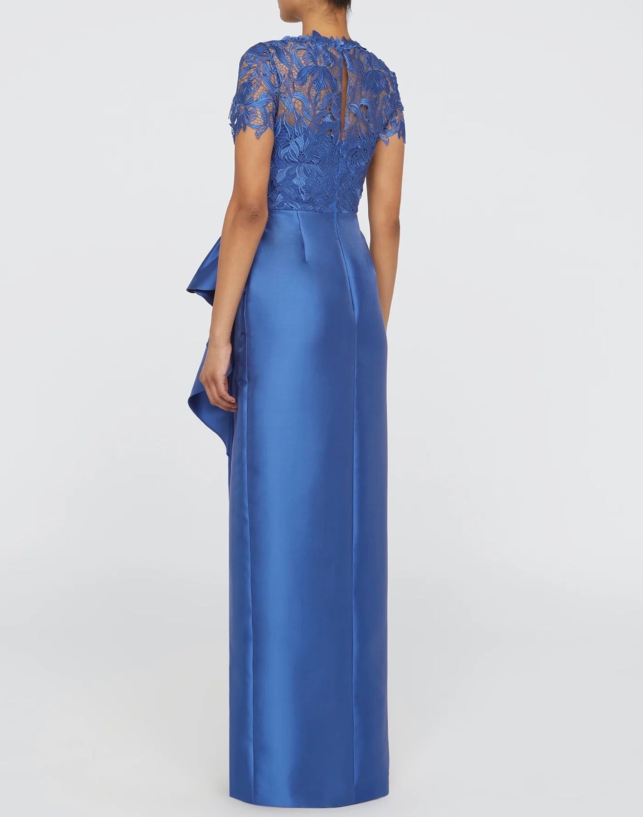 THEIA Selena Column Draped Dress - Blue Mirage