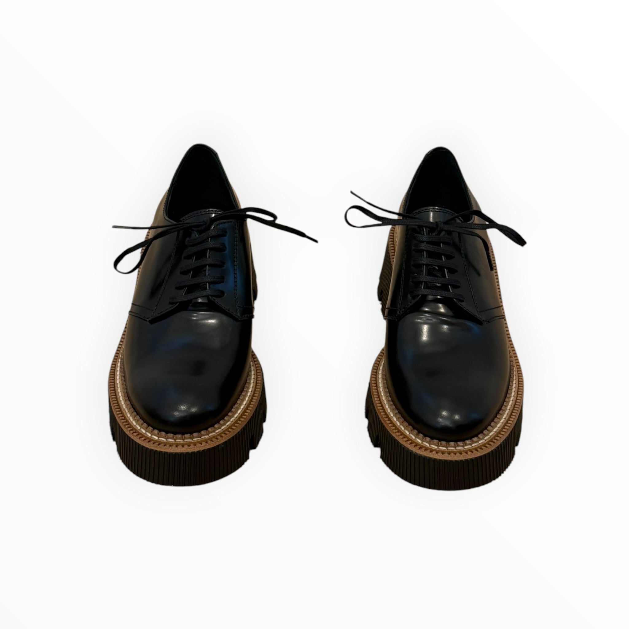 Frēda Salvador Bobbie Lug Sole Derby - Black Spazzolato