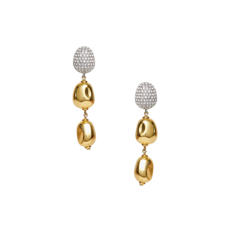 Lele Sadoughi Pebble 14K Gold Plated & Crystal Linear Earrings
