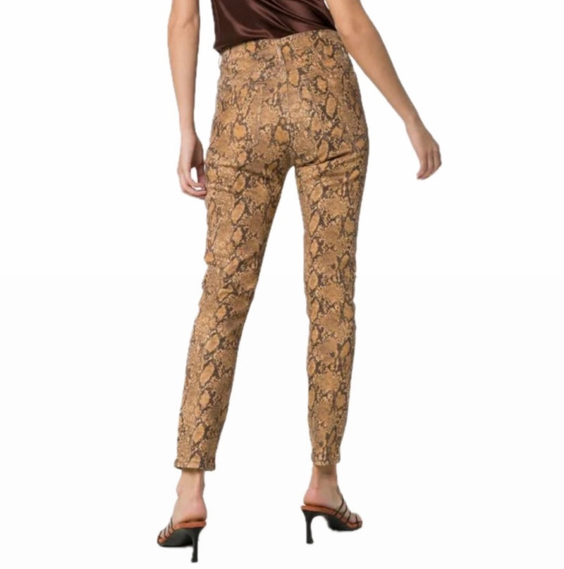 Frame Le High Skinny Crop - Coated Python